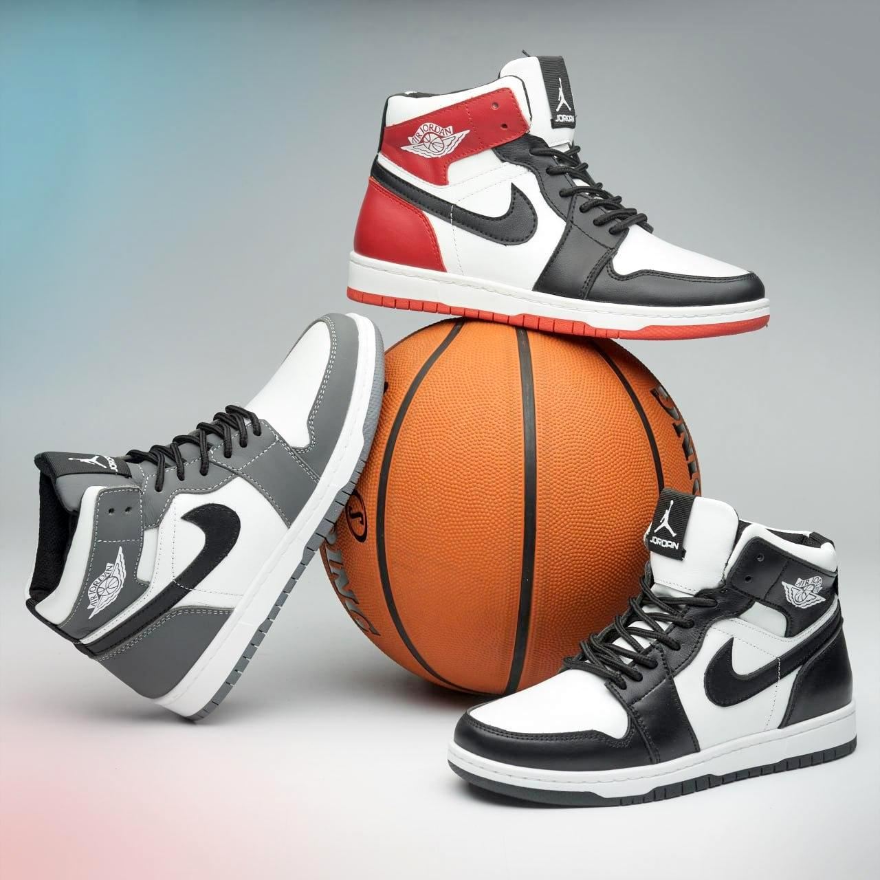 Підліткові зимові шкіряні кросівки Nike Air Black-Red-White (Харків)