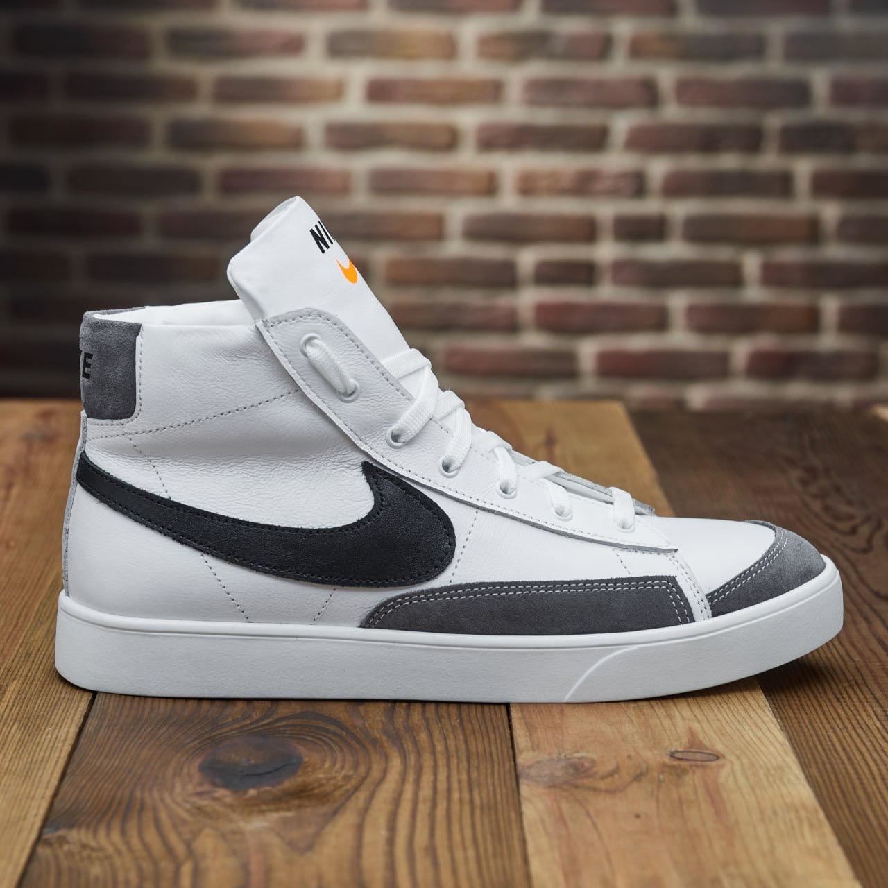 Чоловічі зимові шкіряні кросівки Nike Blazer White (Харків)