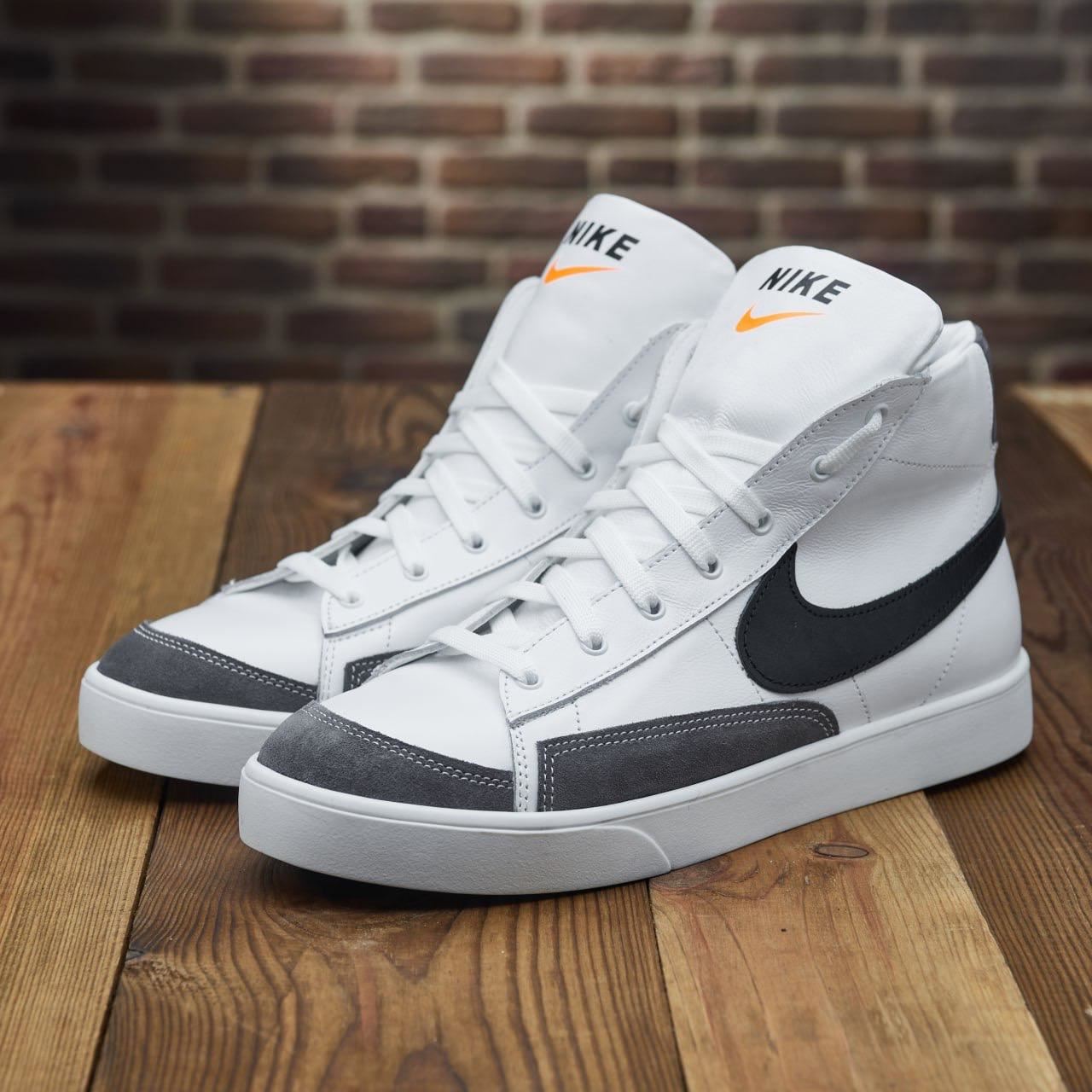 Чоловічі зимові шкіряні кросівки Nike Blazer White (Харків)