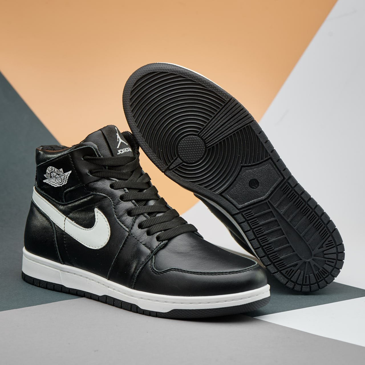 Підліткові зимові шкіряні кросівки Nike Air Black (Харків)