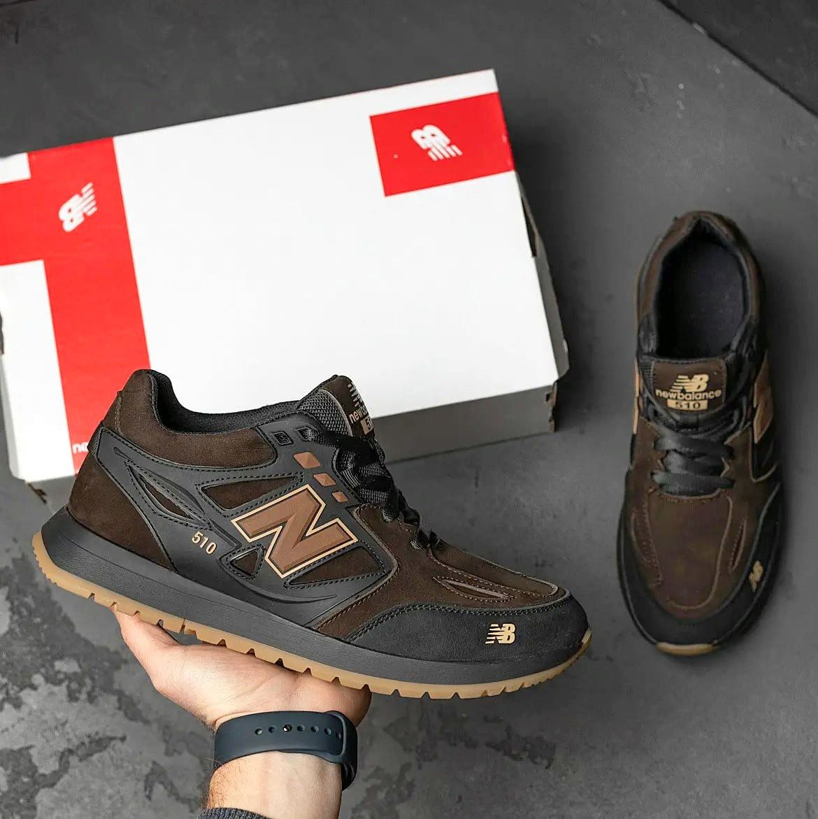 Чоловічі шкіряні кросівки NB 510 LE BROWN (Харків)