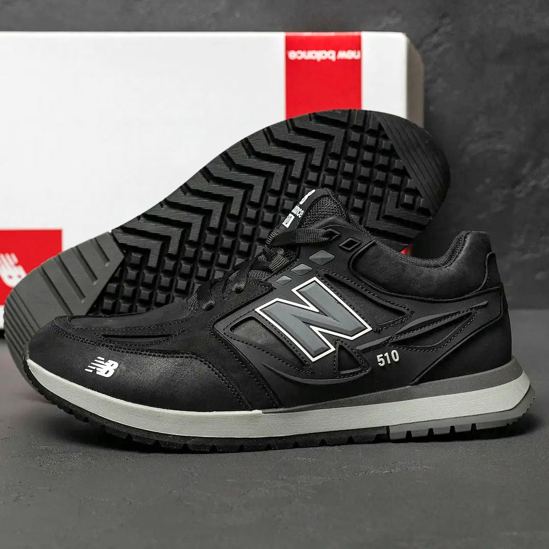 Чоловічі шкіряні кросівки NB 510 LE BLACK (Харків)