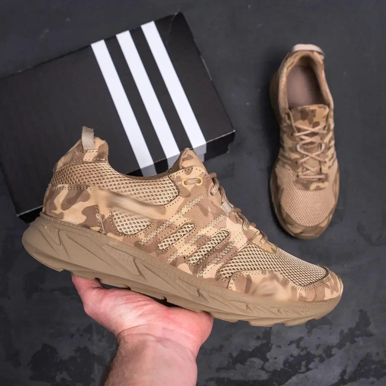 Мужские летние кроссовки сетка Climacool multicam койот (Харків)